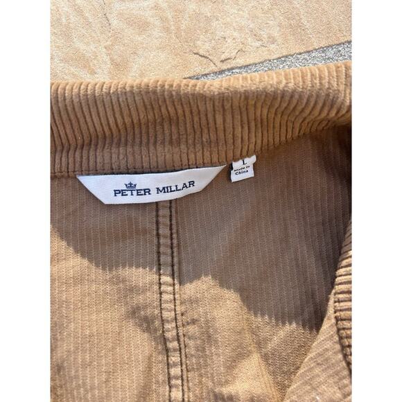 Peter Millar Mens size L Crown Corduroy Chore Coat Brown MSRP $225 EUC CC - Picture 2 of 6